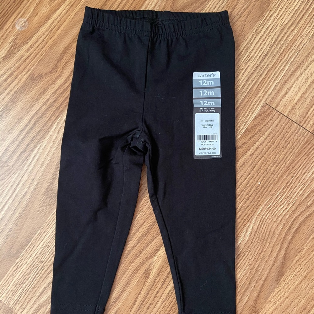 Black leggings 12M Carters